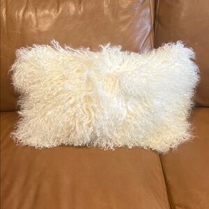 Fluffy White West Elm Decorative Pillow